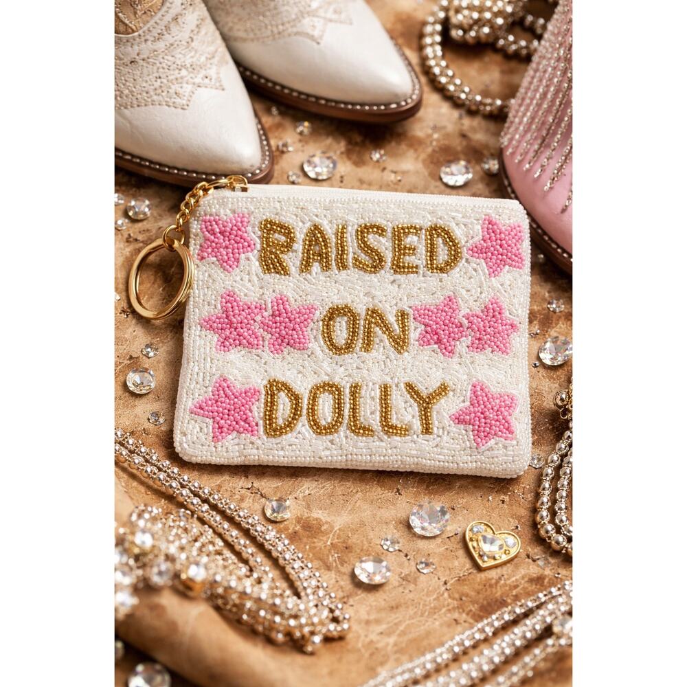 Beaded Raised By Dolly Zippered Pouch